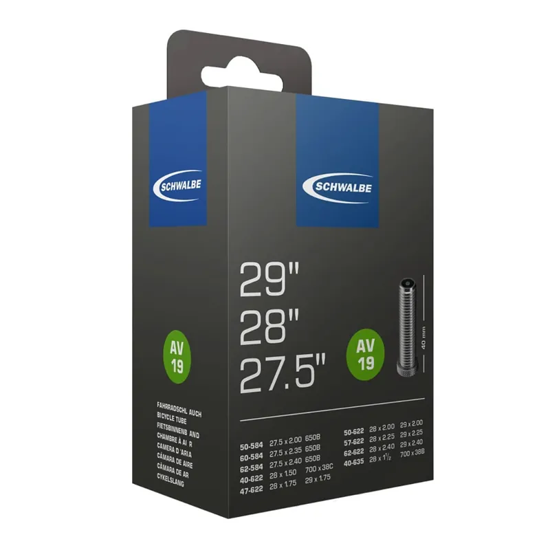 Cámara de aire SCHWALBE AV19 29/28/27.5'' Schrader 40 mm