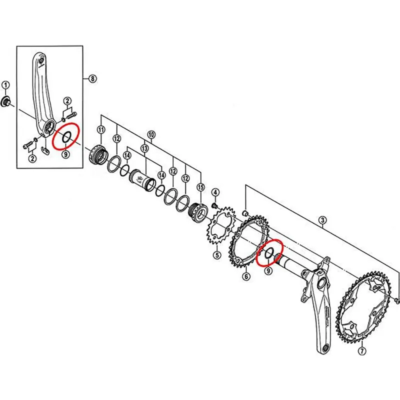 Junta de biela para platos y bielas SHIMANO