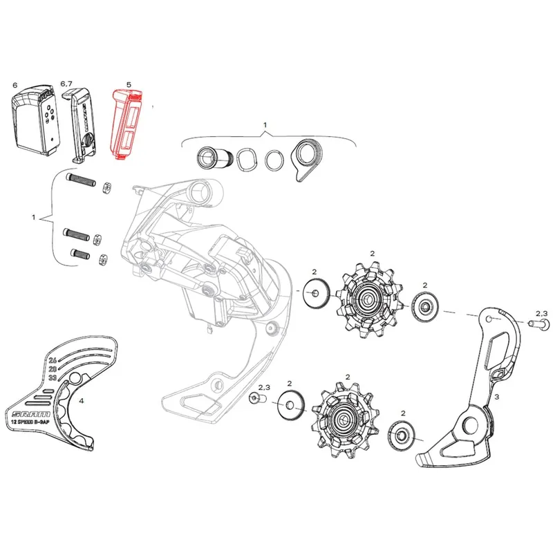 Tapa de batería para desviadores SRAM ETAP y AXS #11.7618.008.000