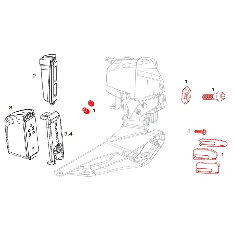 Kit de piezas de repuesto para desviador SRAM RED ETAP AXS #11.7618.007.000