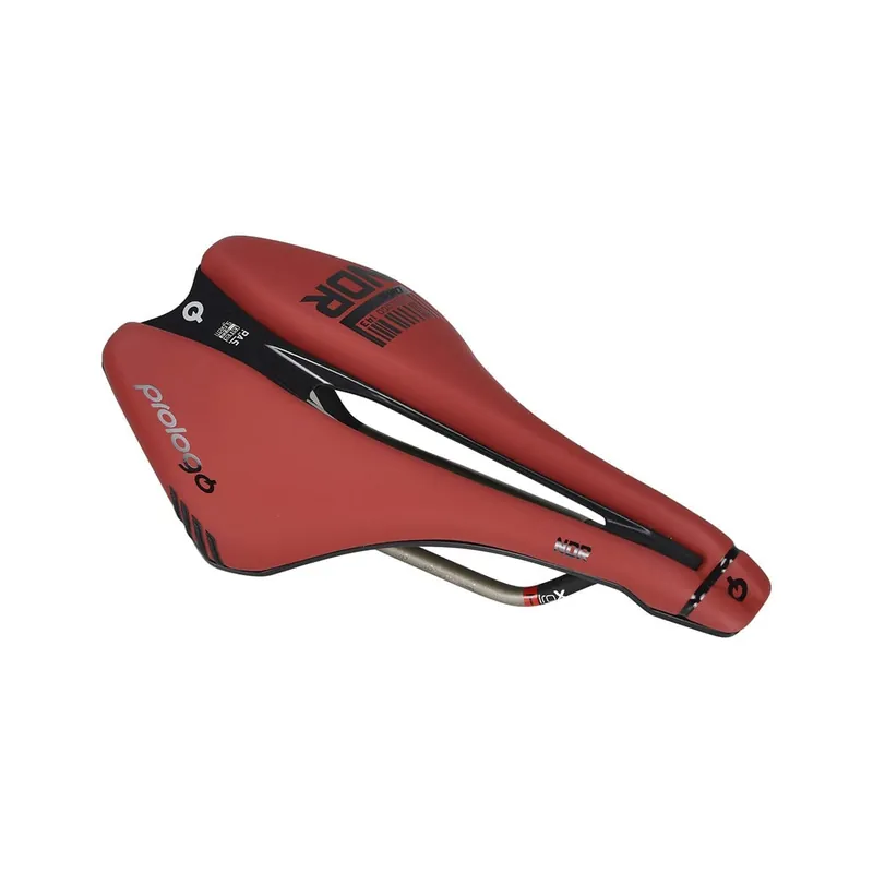 Sillín PROLOGO DIMENSION NDR Color Natural Raíles TiroX Rojo