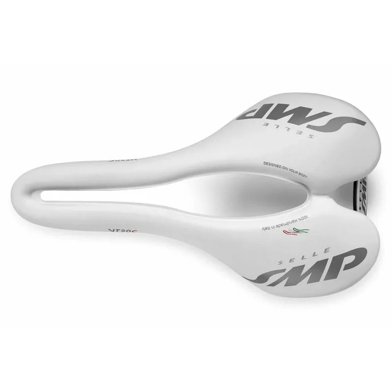 SMP VT20C Sillín Blanco Raíles de Acero Inoxidable