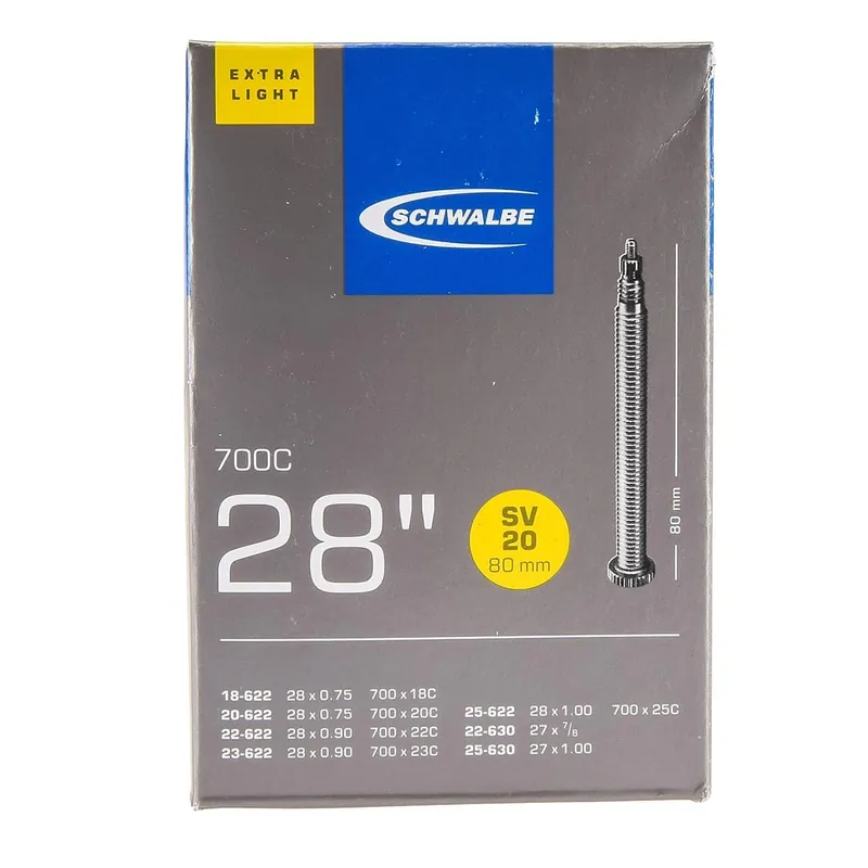 Cámara de aire SCHWALBE EXTRALIGHT SV20 700x18/25c Presta