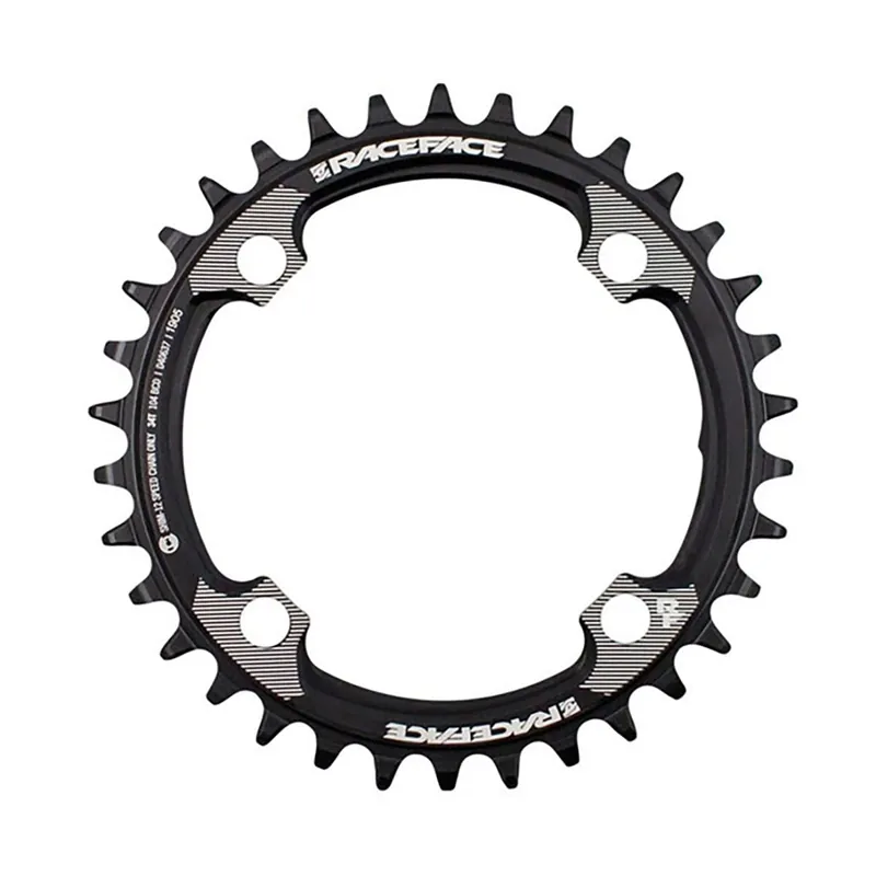 Plato Mono RACE FACE Compatible Shimano 12V 4 Agujeros 104mm Negro