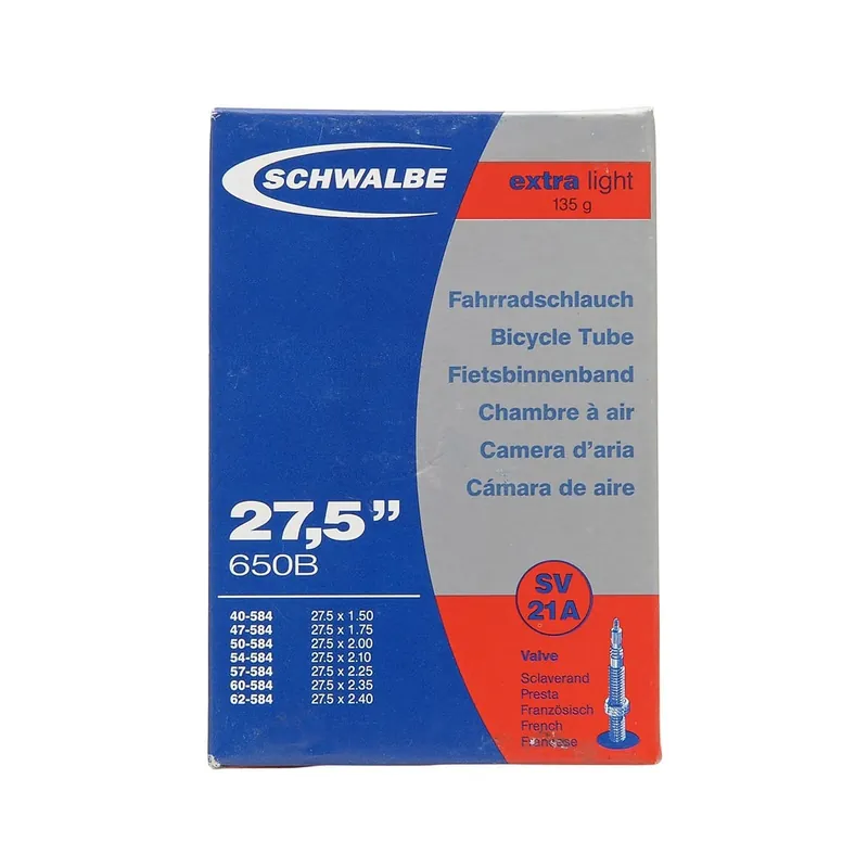 Cámara de aire SCHWALBE 21A EXTRALIGHT 27.5x1.50/2.40 Presta 40 mm