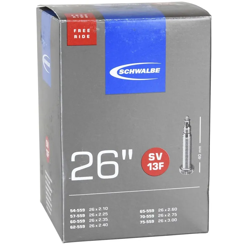Cámara de aire SCHWALBE EXTRA LIGHT SV 13F FREERIDE 26x2.10/3.00 Butyl Presta 40 mm