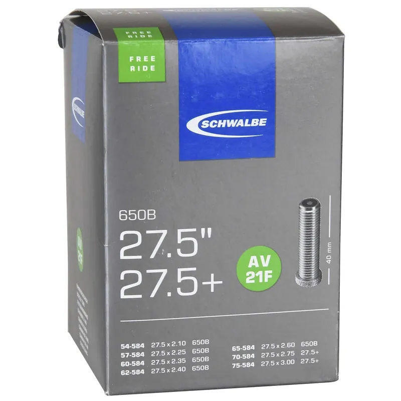 Cámara de aire SCHWALBE EXTRA LIGHT AV 21F FREERIDE 27.5x2.10/3.00 Butyl Schrader 40 mm