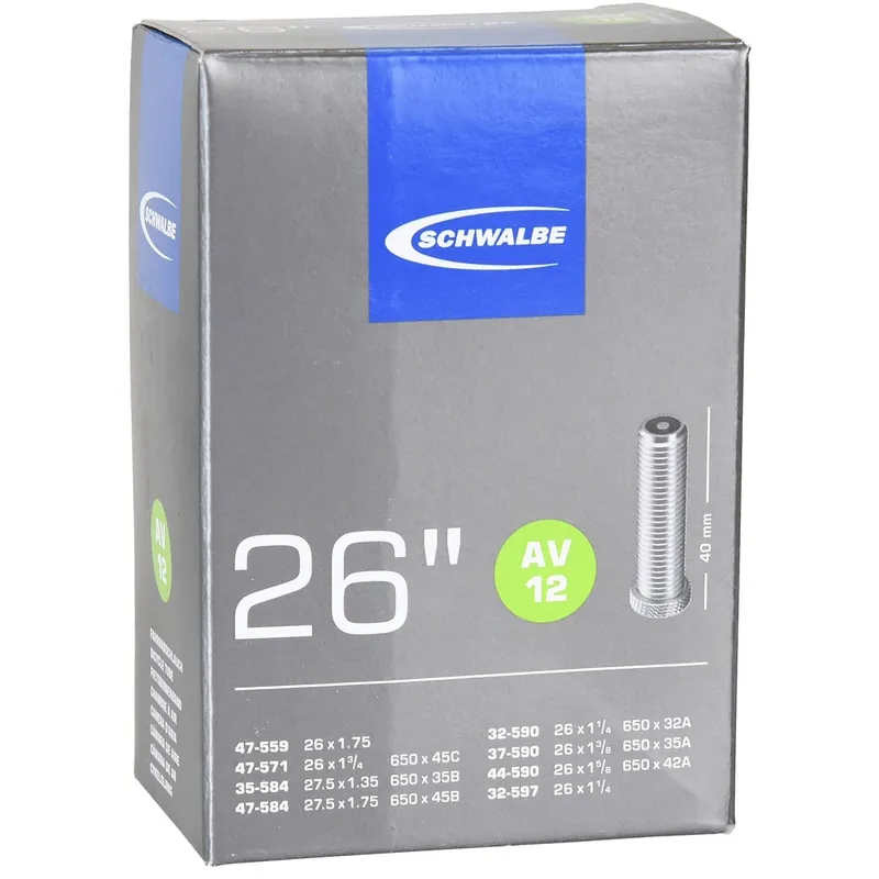 Cámara de aire SCHWALBE STANDARD AV 12 26x1.75 Butyl Schrader 40 mm