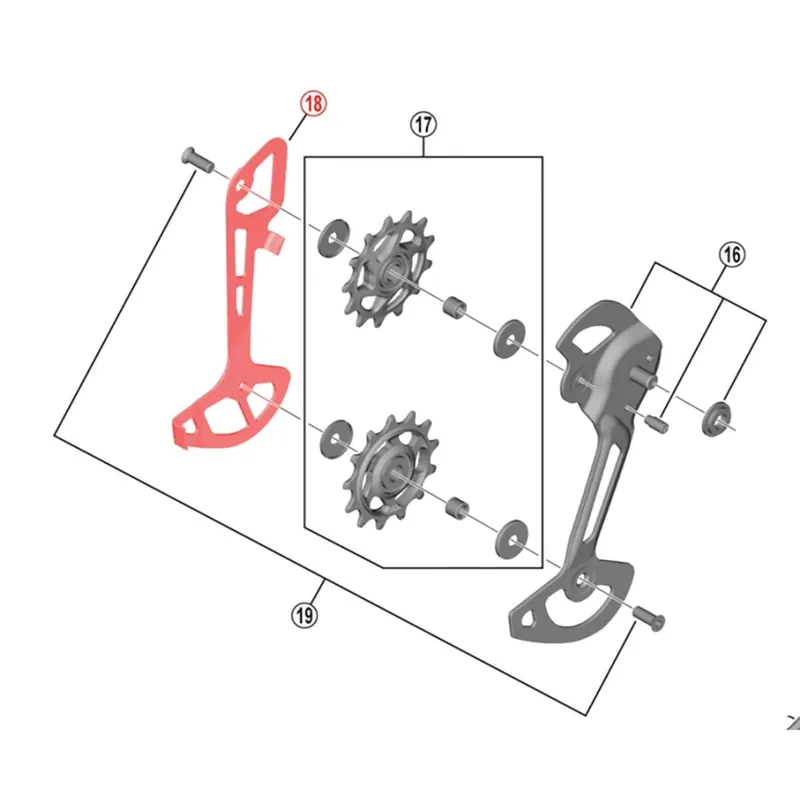 Jaula larga para cambio SHIMANO SLX RD-M7120 SGS