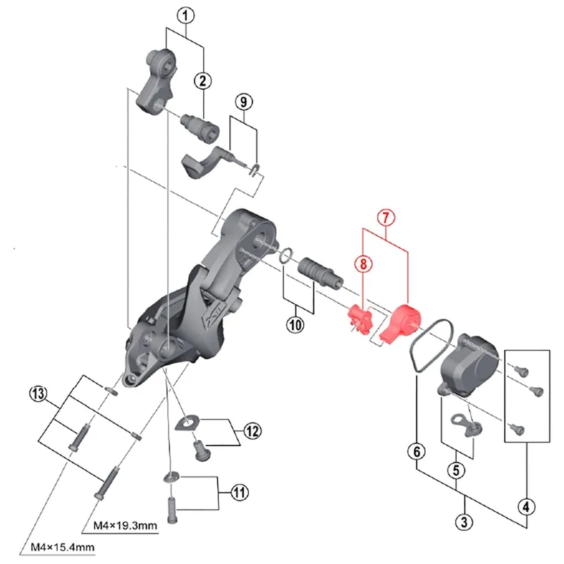 SHIMANO XTR M9000/XT M8000/SLX M7000 Interruptor de posición del cambio trasero de 11 velocidades