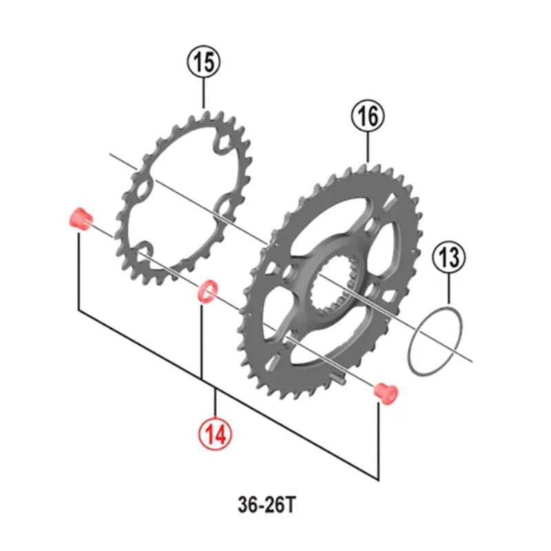 Kit de tornillos y tuercas para platos y bielas dobles SHIMANO SLX FC-M7100-2 12V, negro (x4)