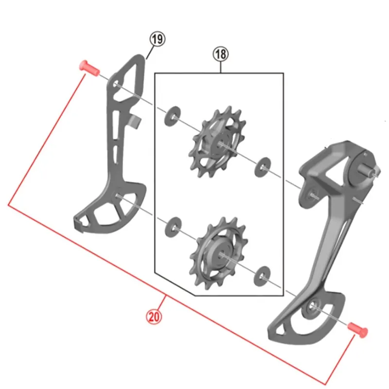 Tornillos de roldana para cambio SHIMANO XT RD-M8100 12V (x2)