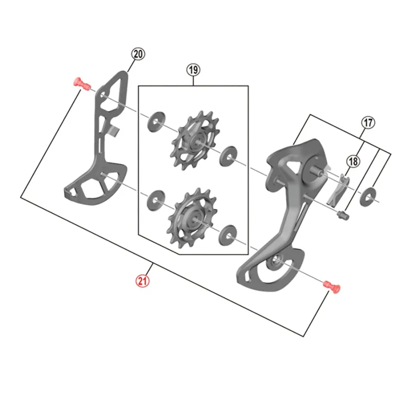 SHIMANO XTR M9000 / M9100 11V/12V Perno de la jaula del cambio trasero (x2)