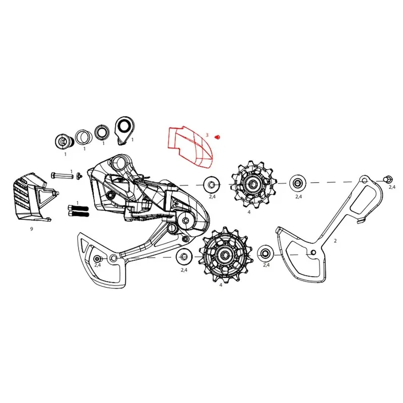 Tapa de la bisagra del cambio trasero SRAM GX Eagle AXS #11.7518.097.002