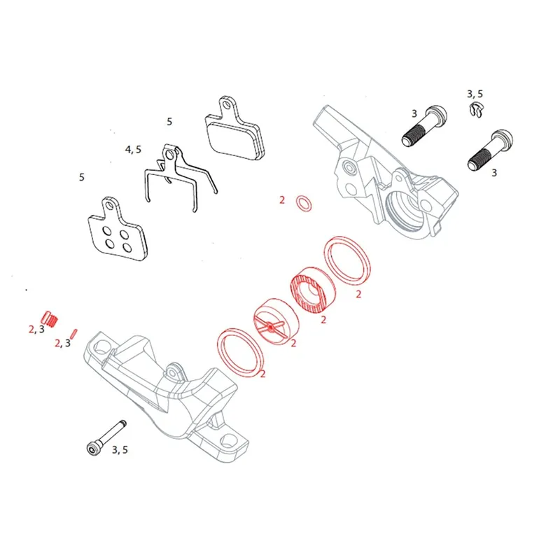 SRAM LEVEL Kit de pistones y juntas de pinza #11.5018.020.003
