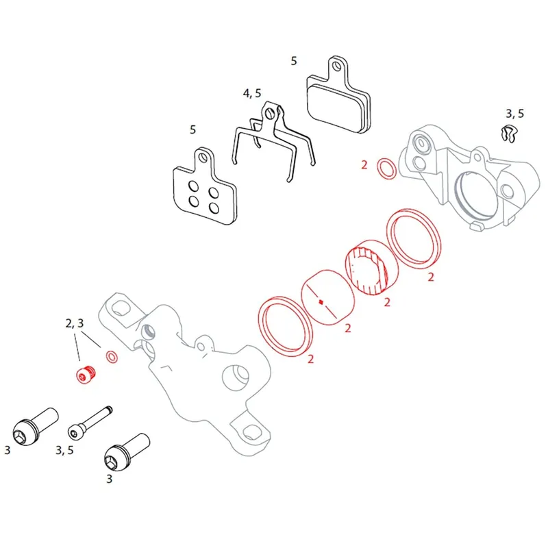 SRAM LEVEL TL/T Kit de pistones y juntas de pinza #11.5018.020.004
