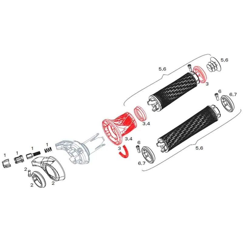 Kit de empuñadura de recambio para SRAM GRIP SHIFT XX / X0 Front Shift #11.7018.010.000