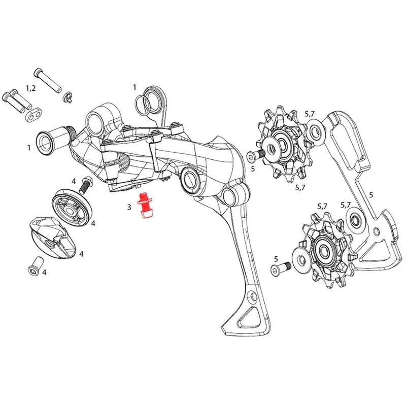 SRAM XX1 1x11V Tornillo del cable del desviador trasero #11.7518.015.000