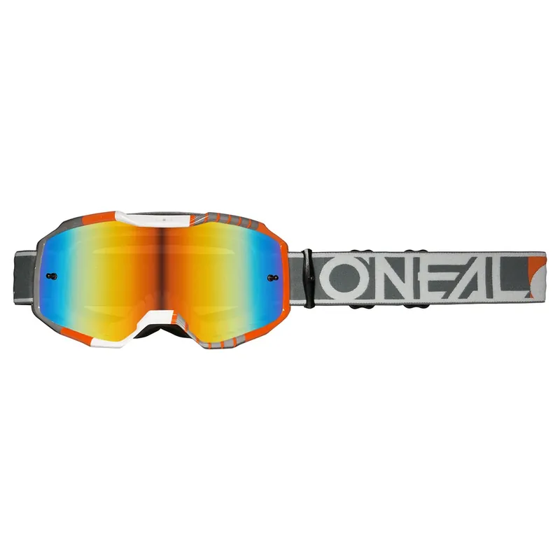 Máscara O'NEAL B-10 DUPLEX Blanco/Negro/Naranja Pantalla Rojo Radio