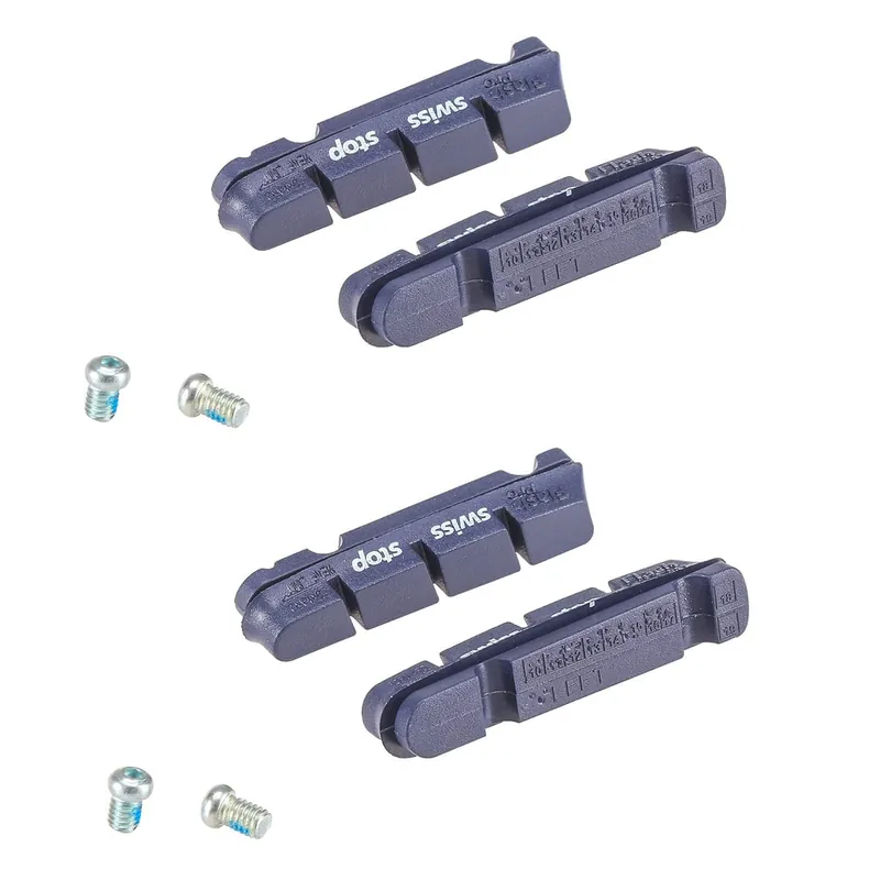 Juego de 4 zapatas SWISS STOP FLASH Azul Aluminio