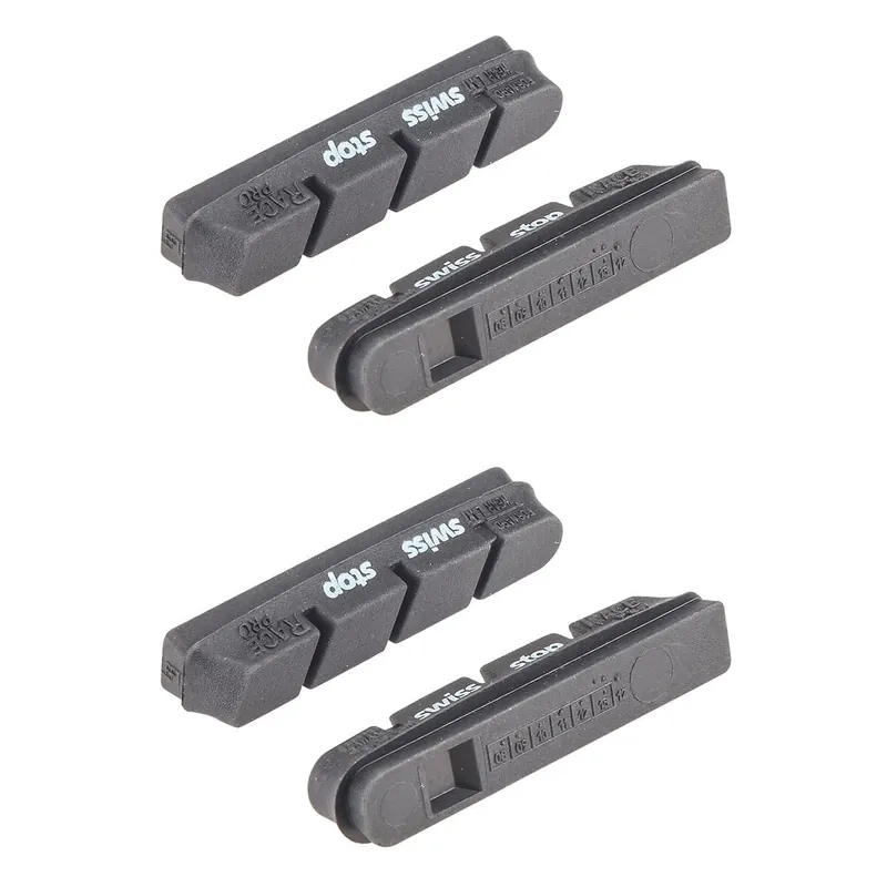 Lote de 4 patines SWISS STOP CAMPAGNOLO RACE PRO Aluminio Negro