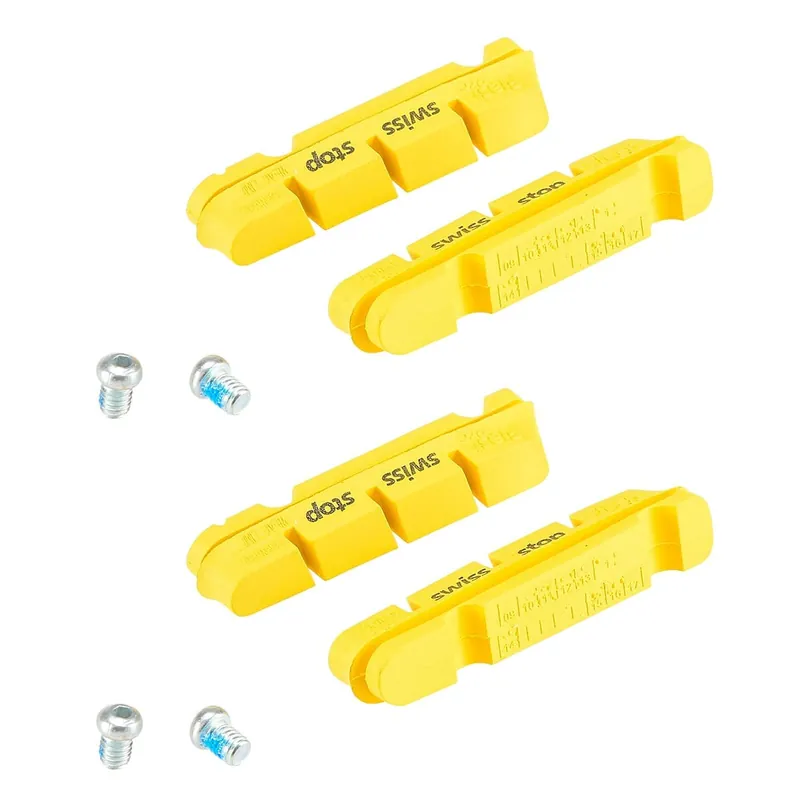 Juego de 4 zapatillas SWISS STOP FLASH Carbono Amarillo
