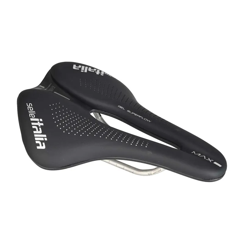 Sillín SELLE ITALIA MAX NOVUS EVO BOOST GEL SUPERFLOW Rails Ti316 Negro