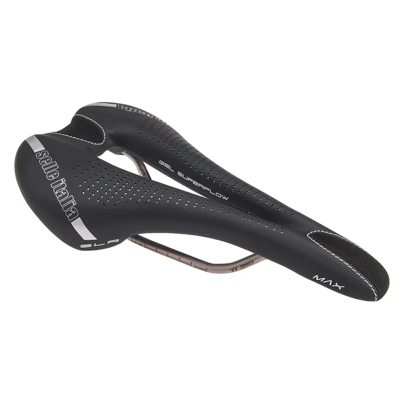 Sillín SELLE ITALIA MAX SLR GEL SUPERFLOW L Rails TI316 Negro