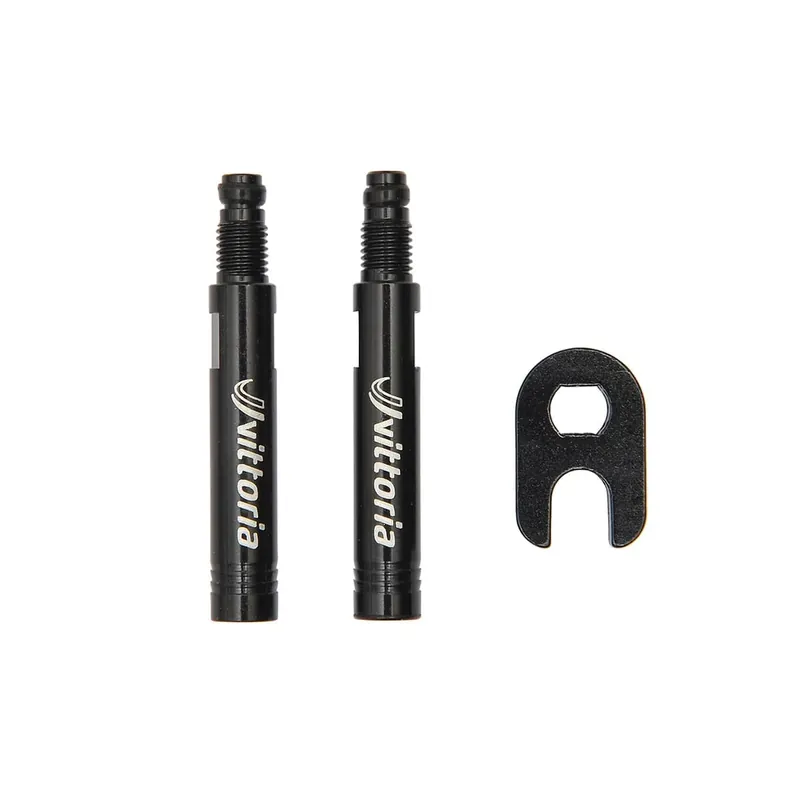 Prolongadores de válvula VITTORIA Presta Negro (x2)