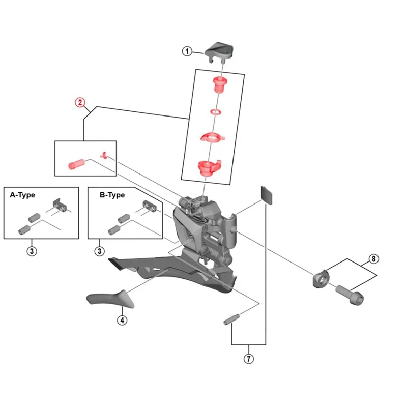 SHIMANO ULTEGRA FD-R8000 Kit de montaje y ajuste del cable del desviador delantero