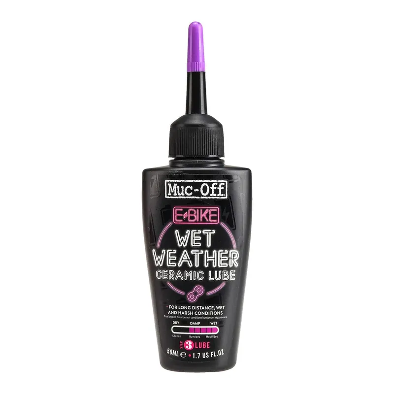 MUC-OFF E-BIKE WET WEATHER Lubricante para cadenas húmedas (50 ml)
