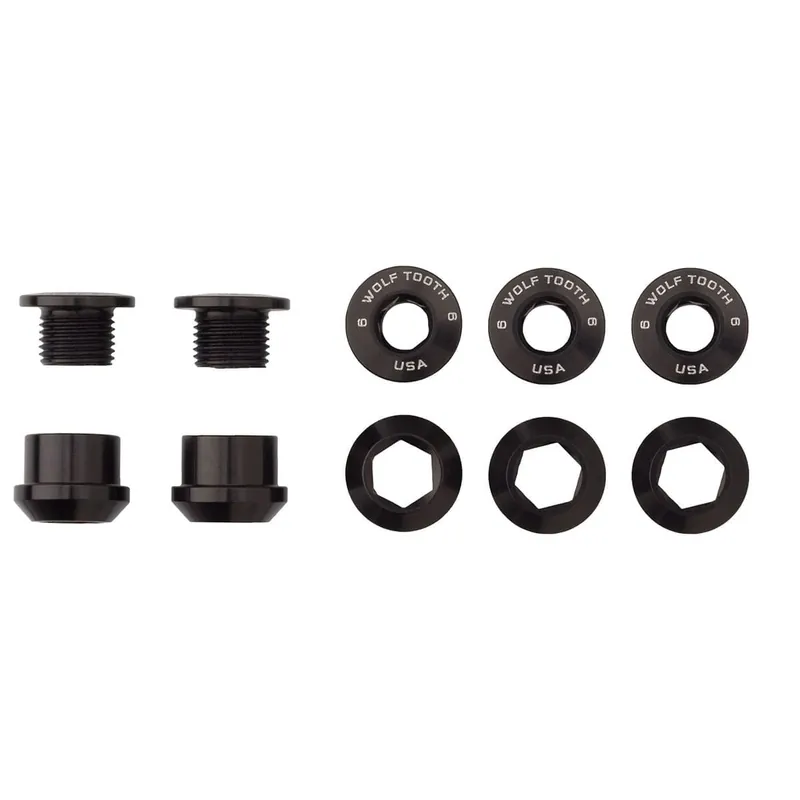 5 M8x6 mm WOLF TOOTH 1X Kit de tornillos y tuercas para plato verde