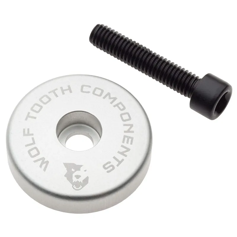 Tapa de potencia WOLF TOOTH con espaciador integrado de 5 mm 1"1/8 Plata
