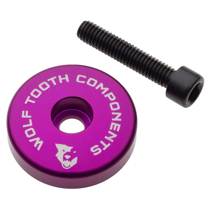 Tapa de potencia WOLF TOOTH con espaciador integrado de 5 mm 1"1/8 Morado