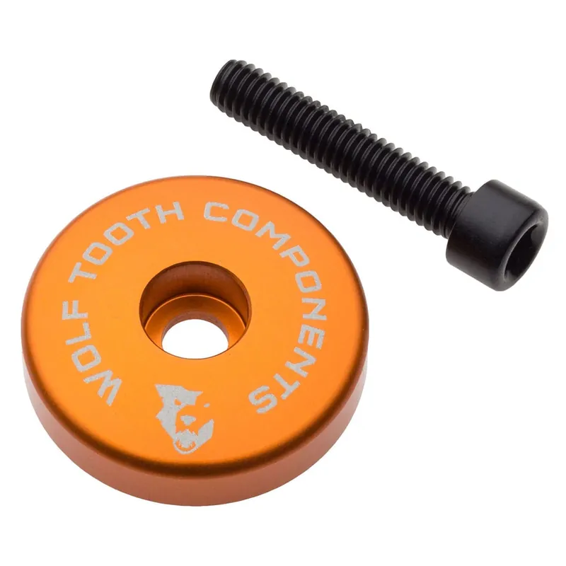 Tapa de potencia WOLF TOOTH con espaciador integrado de 5 mm 1"1/8 Naranja