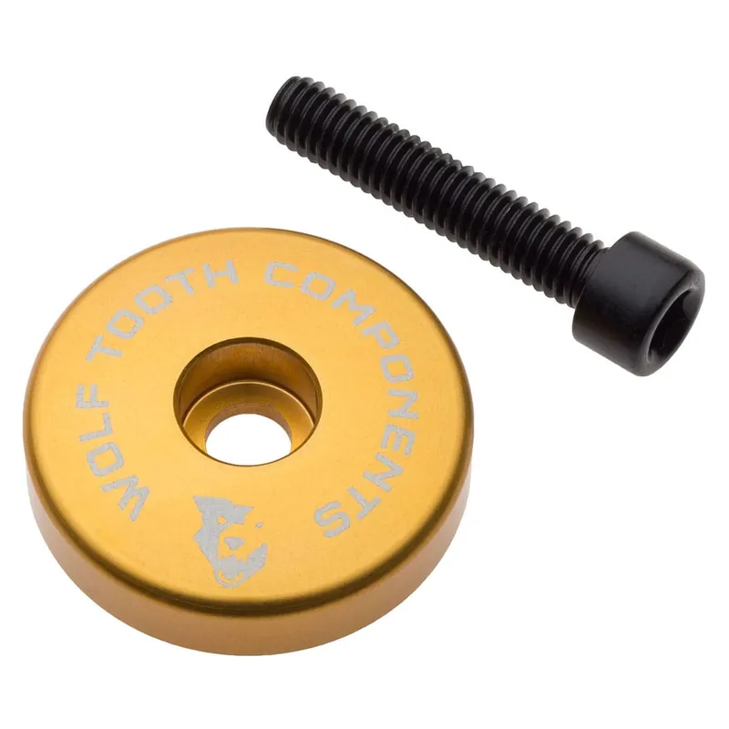 Tapa de potencia WOLF TOOTH con espaciador integrado de 5 mm 1"1/8 Oro