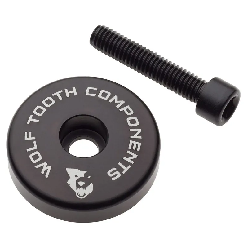 Tapa de potencia WOLF TOOTH con espaciador integrado de 5 mm 1"1/8 Negro