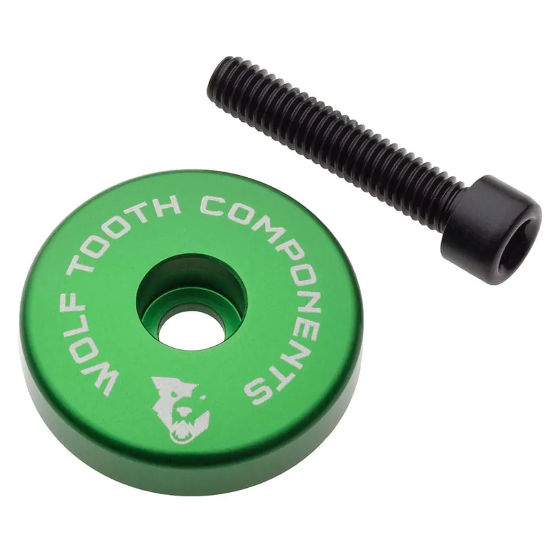 Tapa de potencia WOLF TOOTH con espaciador integrado de 5 mm 1"1/8 Verde
