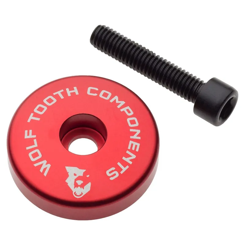 Tapa de potencia WOLF TOOTH con espaciador integrado de 5 mm 1"1/8 Rojo