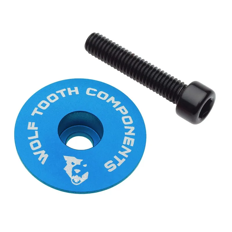 Tapa de potencia ultraligera WOLF TOOTH con tornillo de 1"1/8 Azul