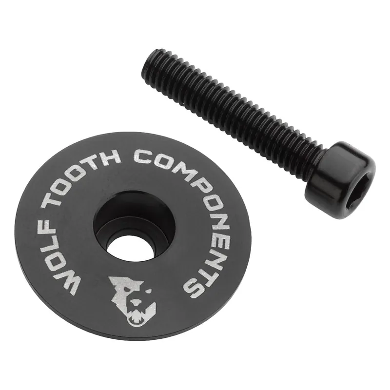 Tapa de potencia ultraligera WOLF TOOTH con tornillo de 1"1/8 Negro