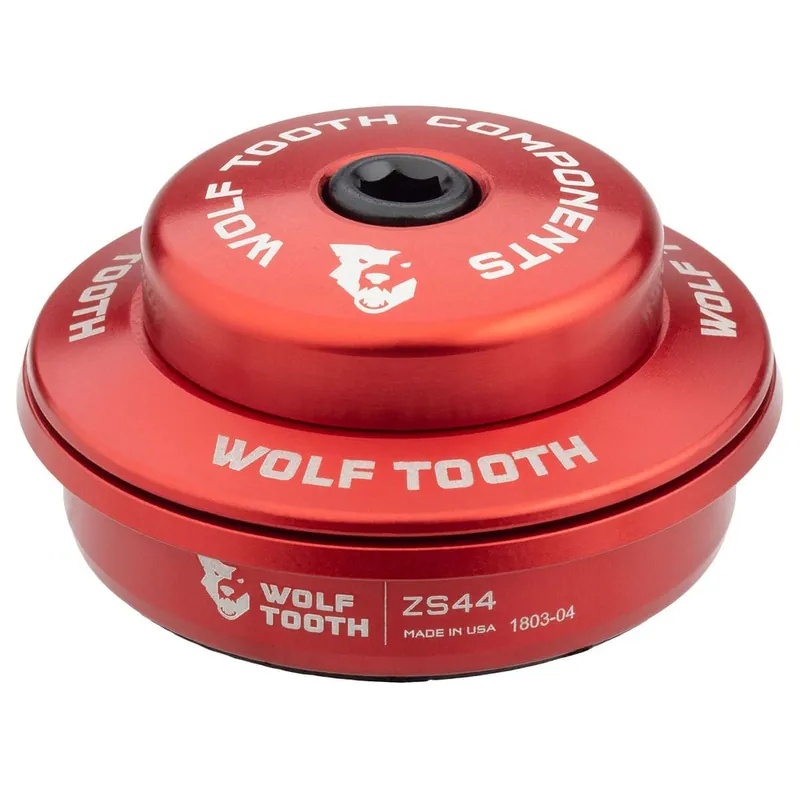 Copa alta para juego de dirección semi-integrado Wolf Tooth PREMIUM 1"1/8 ZS44 Stack 6 mm Rojo