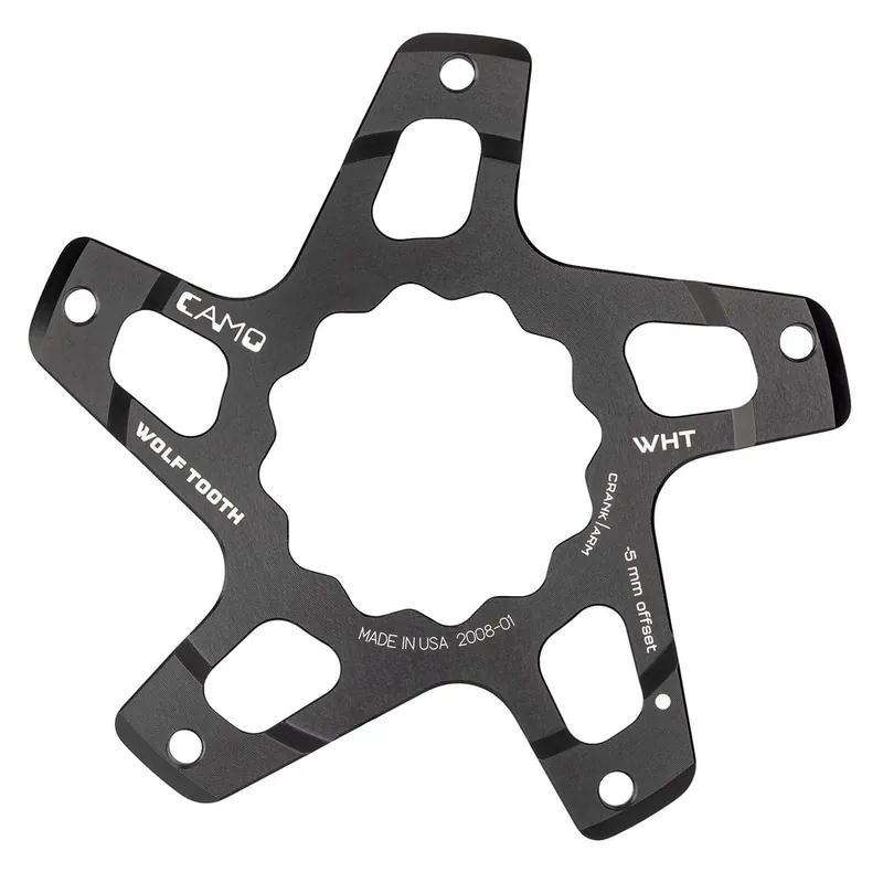 Platos y bielas WOLF TOOTH CAMO M5 White Industries Direct Mount Offset star -5mm Negro