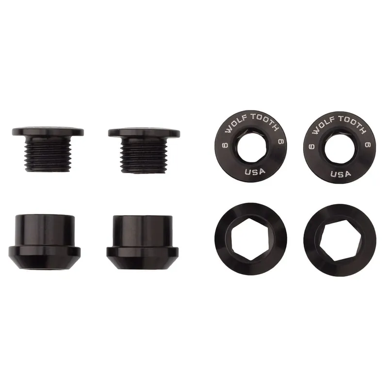 Juego de 4 tornillos y tuercas M8x6 mm WOLF TOOTH Transmisión 1X Chimenea Negro