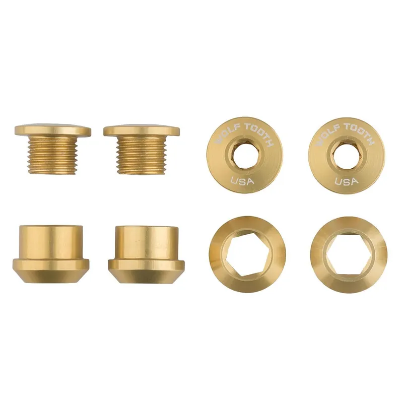 Kit de 4 tuercas y tornillos M8x6 mm WOLF TOOTH Transmisión 1X Gold Chimenea