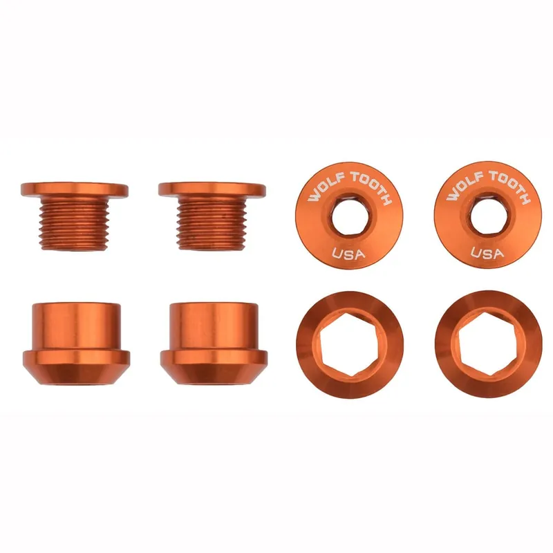 Kit de 4 tornillos y tuercas M8x6 mm WOLF TOOTH Transmisión 1X Naranja Chimenea
