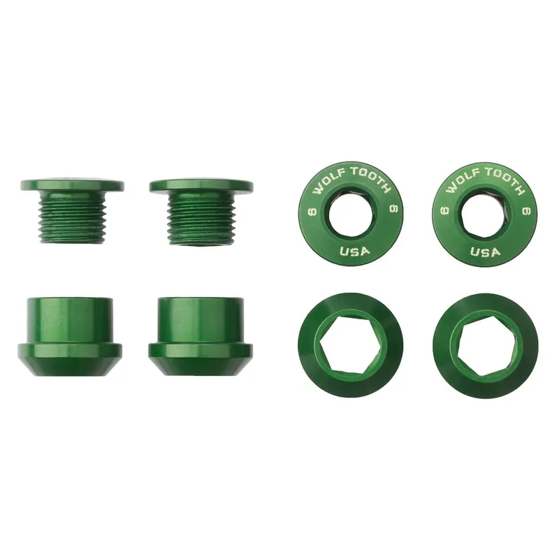 Juego de 4 tornillos y tuercas M8x6 mm WOLF TOOTH Transmisión 1X Chimenea Verde