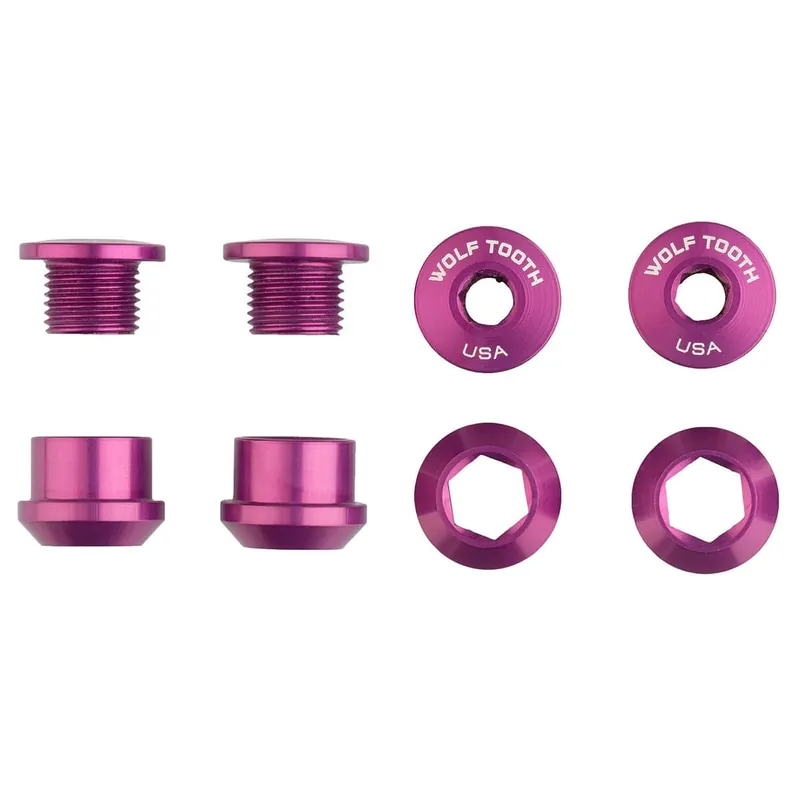 Kit de 4 tornillos y tuercas M8x6 mm WOLF TOOTH Transmission 1X Violet Chimenea