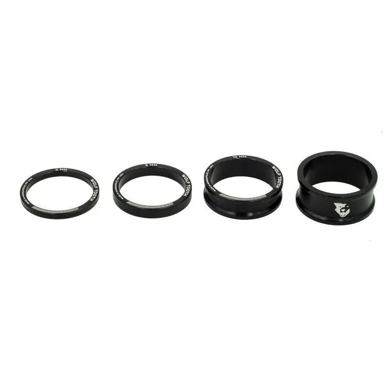 WOLF TOOTH Juego de distanciadores de aluminio 4 piezas 1"1/8 Negro