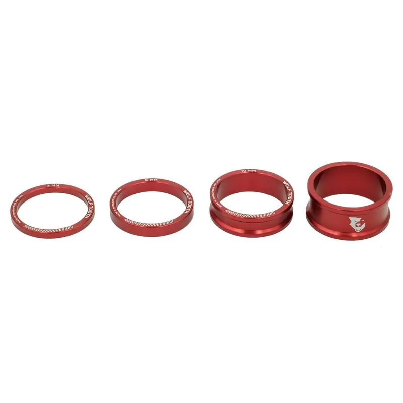 WOLF TOOTH Distanciadores de aluminio 4 piezas 1"1/8 Rojo